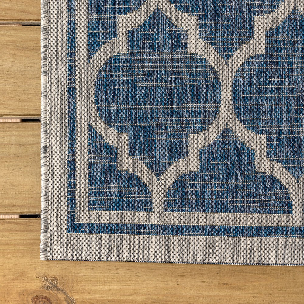 Matthews Moroccan Trellis Textured Weave Indoor/outdoor Square Rug