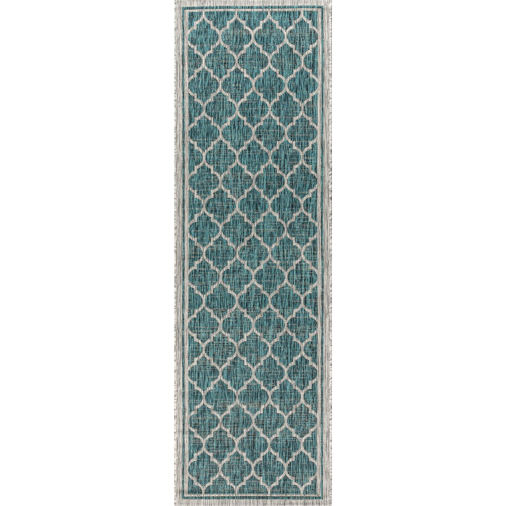 Matthews Moroccan Trellis Textured Weave Indoor/outdoor Runner Rug