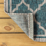 Matthews Moroccan Trellis Textured Weave Indoor/outdoor Square Rug