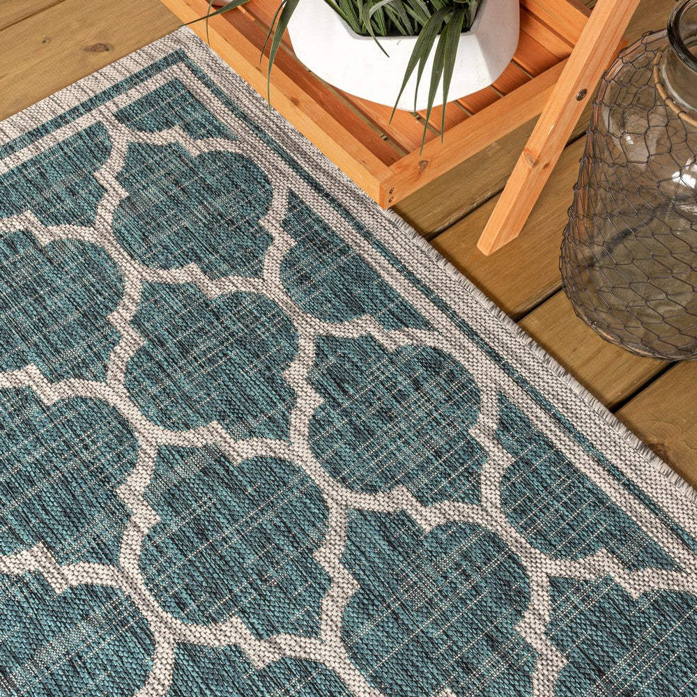 Matthews Moroccan Trellis Textured Weave Indoor/outdoor Square Rug