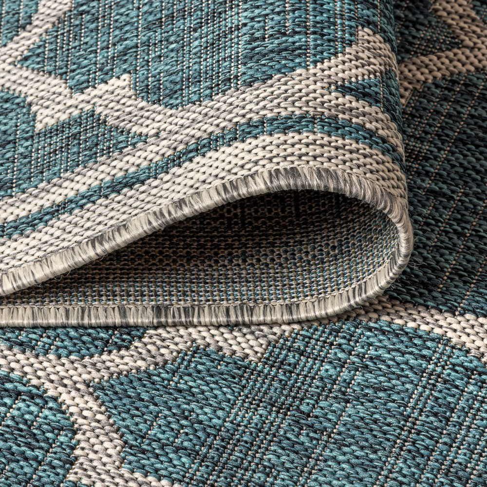 Matthews Moroccan Trellis Textured Weave Indoor/outdoor Square Rug