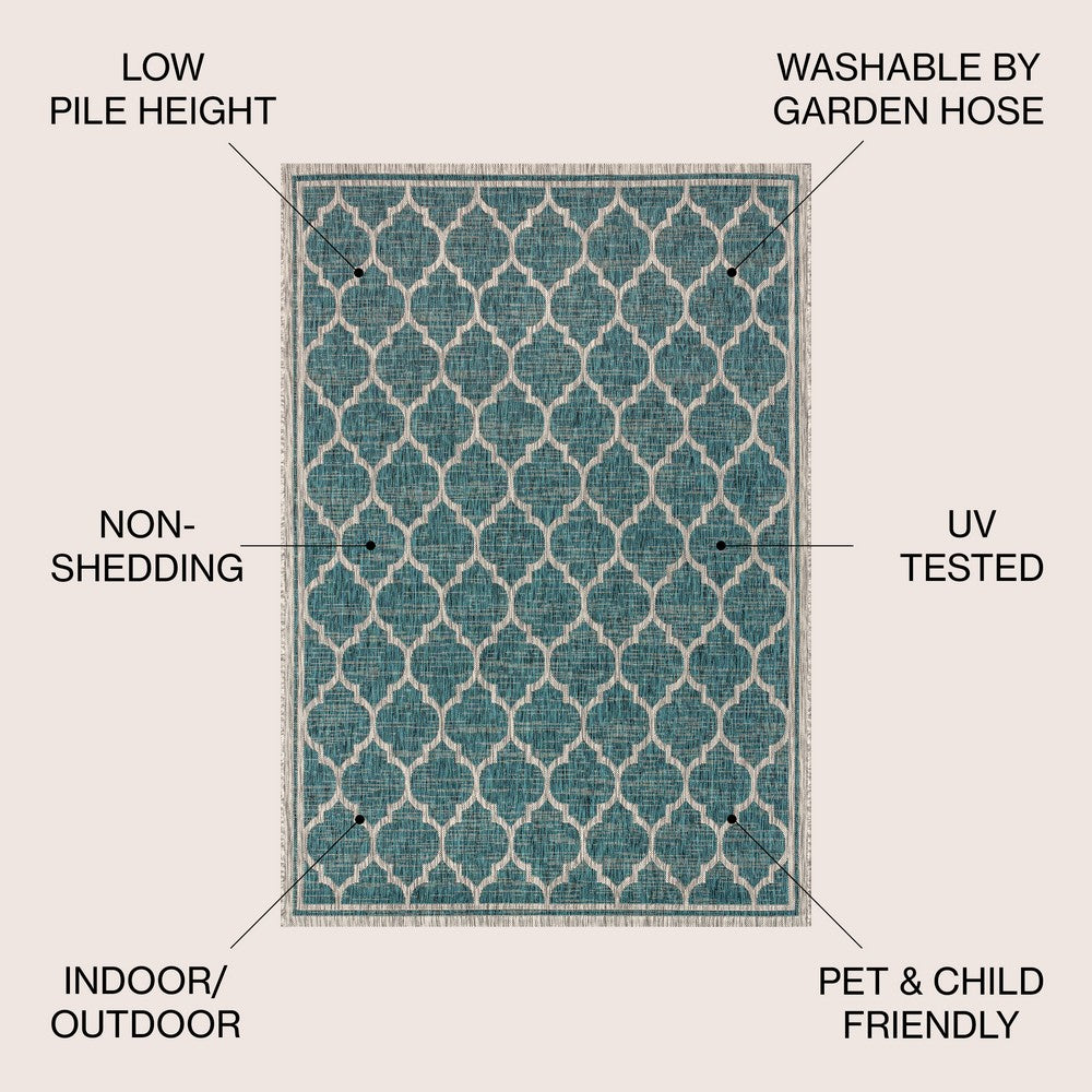 Matthews Moroccan Trellis Textured Weave Indoor/outdoor Area Rug