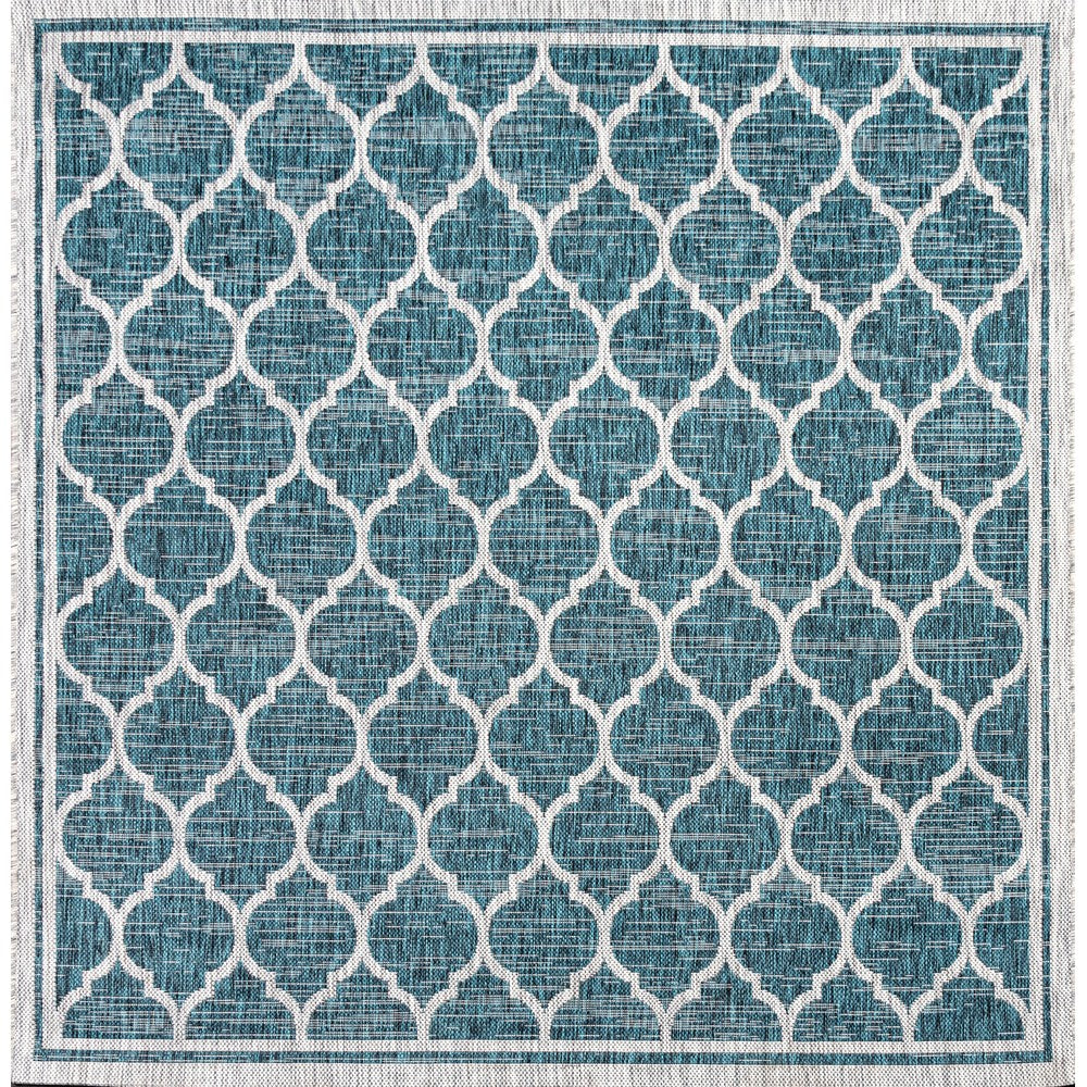 Matthews Moroccan Trellis Textured Weave Indoor/outdoor Square Rug