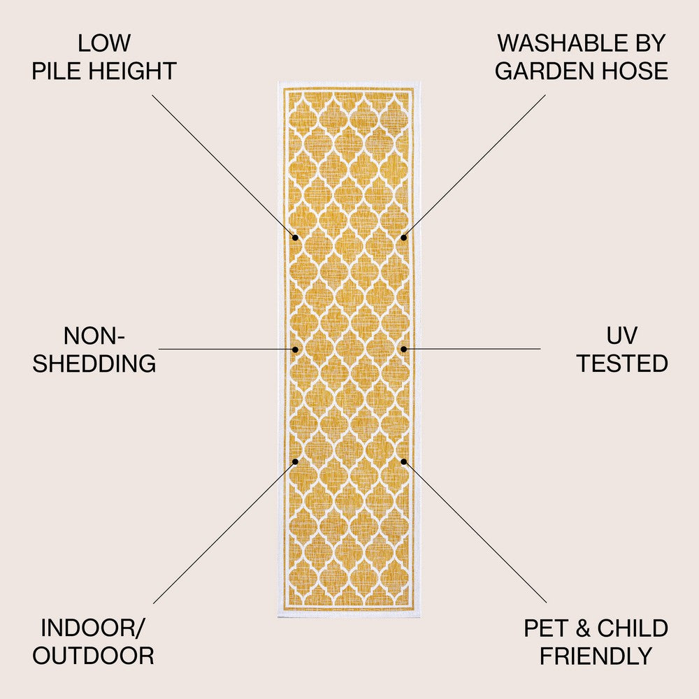 Matthews Moroccan Trellis Textured Weave Indoor/outdoor Runner Rug