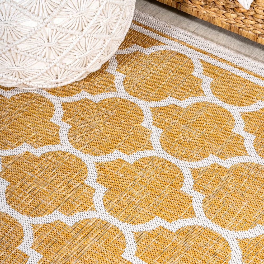 Matthews Moroccan Trellis Textured Weave Indoor/outdoor Square Rug