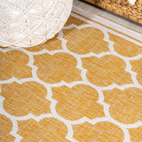 Matthews Moroccan Trellis Textured Weave Indoor/outdoor Square Rug