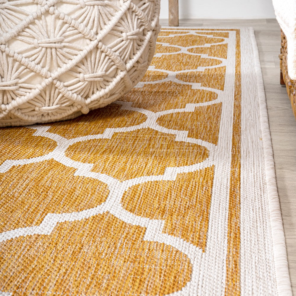 Matthews Moroccan Trellis Textured Weave Indoor/outdoor Square Rug