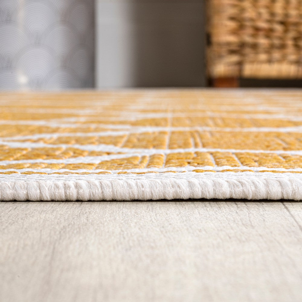 Matthews Moroccan Trellis Textured Weave Indoor/outdoor Square Rug