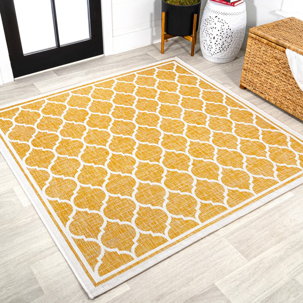 Matthews Moroccan Trellis Textured Weave Indoor/outdoor Square Rug