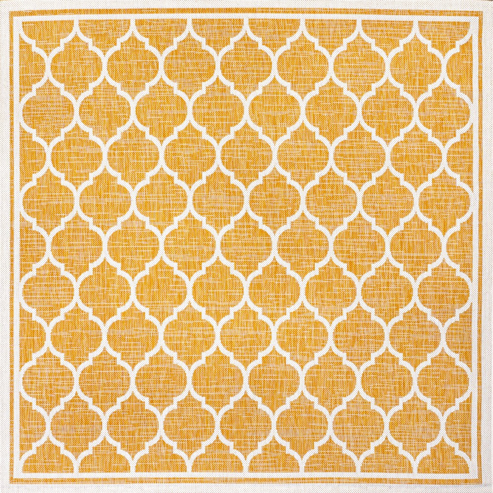 Matthews Moroccan Trellis Textured Weave Indoor/outdoor Square Rug