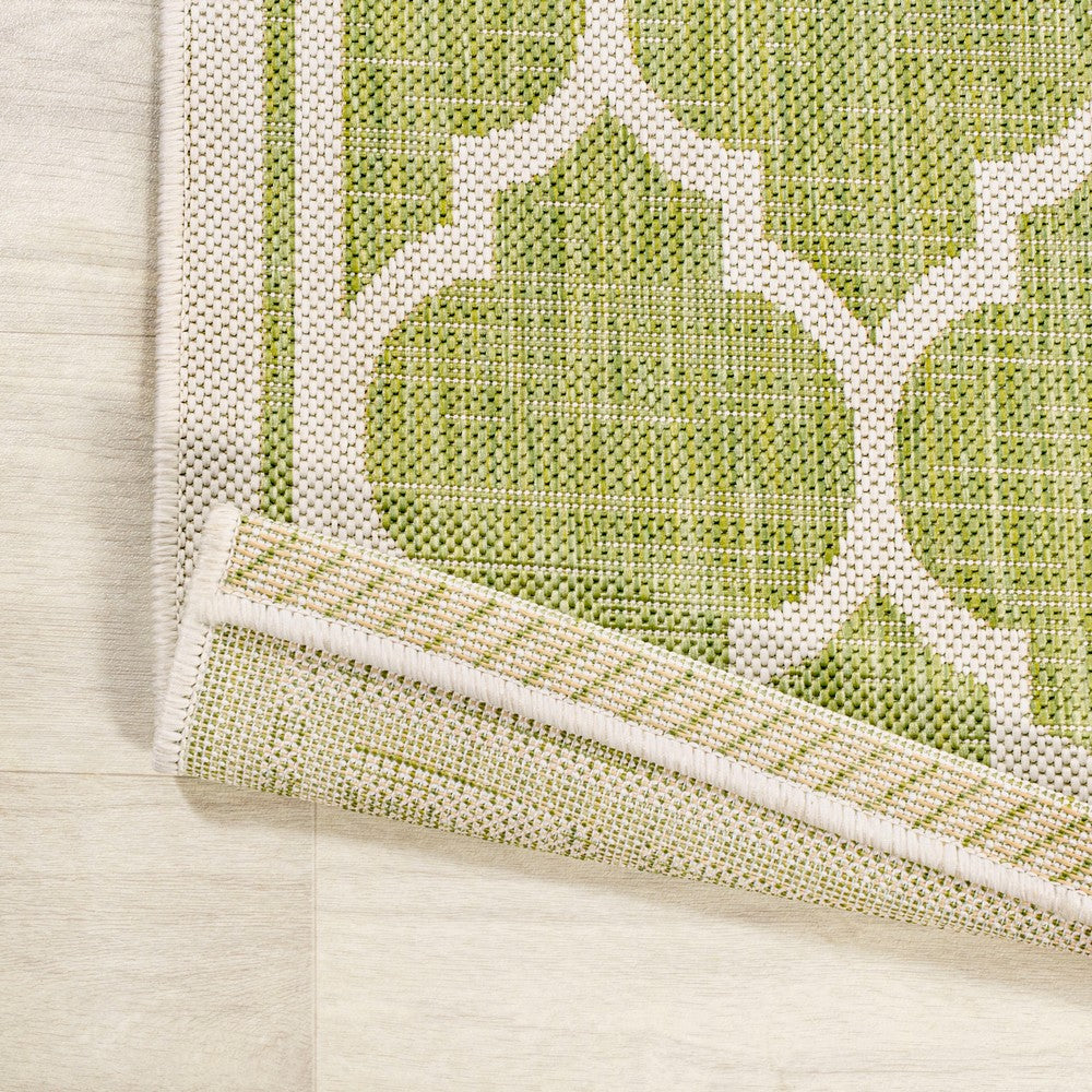 Matthews Moroccan Trellis Textured Weave Indoor/outdoor Round Rug