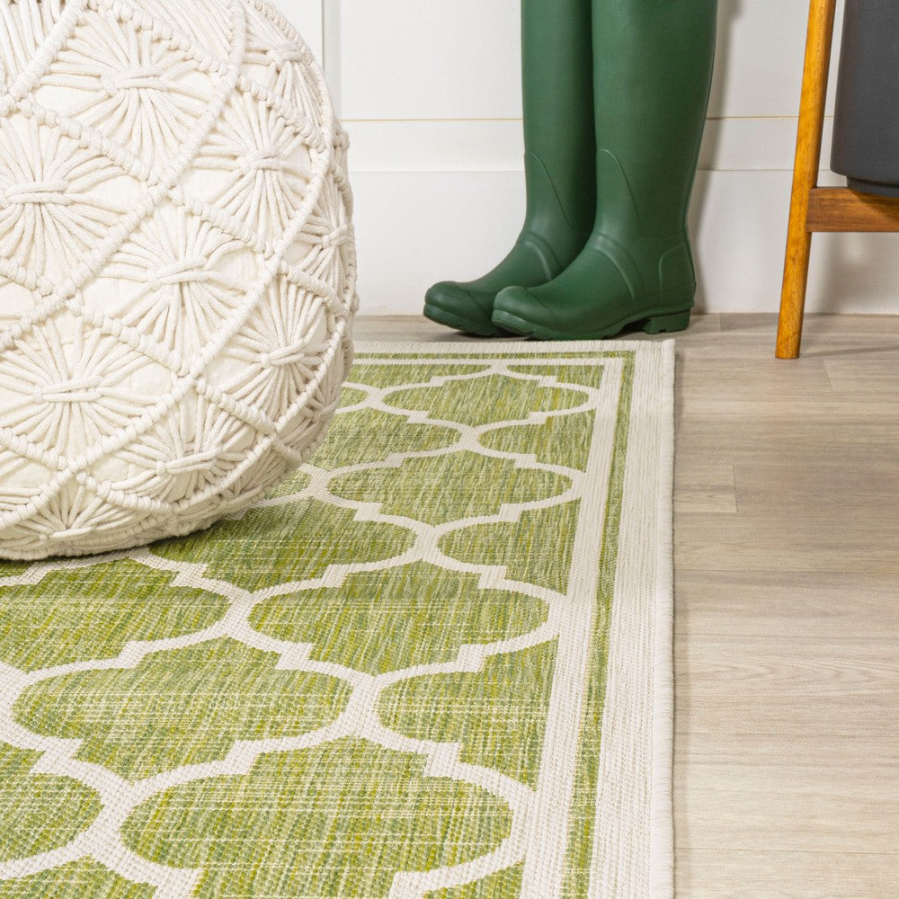 Matthews Moroccan Trellis Textured Weave Indoor/outdoor Square Rug