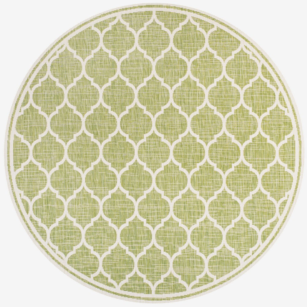Matthews Moroccan Trellis Textured Weave Indoor/outdoor Round Rug