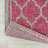 Matthews Moroccan Trellis Textured Weave Indoor/outdoor Round Rug