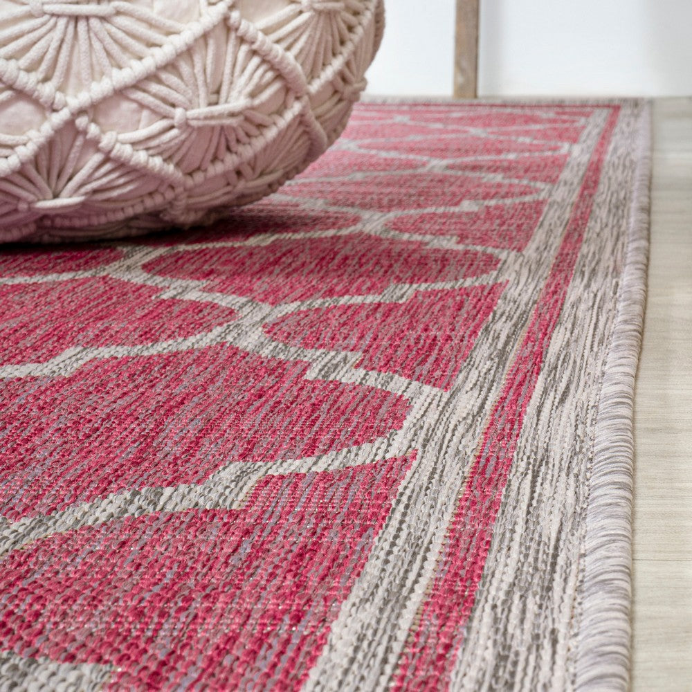 Matthews Moroccan Trellis Textured Weave Indoor/outdoor Square Rug