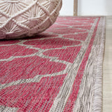 Matthews Moroccan Trellis Textured Weave Indoor/outdoor Square Rug