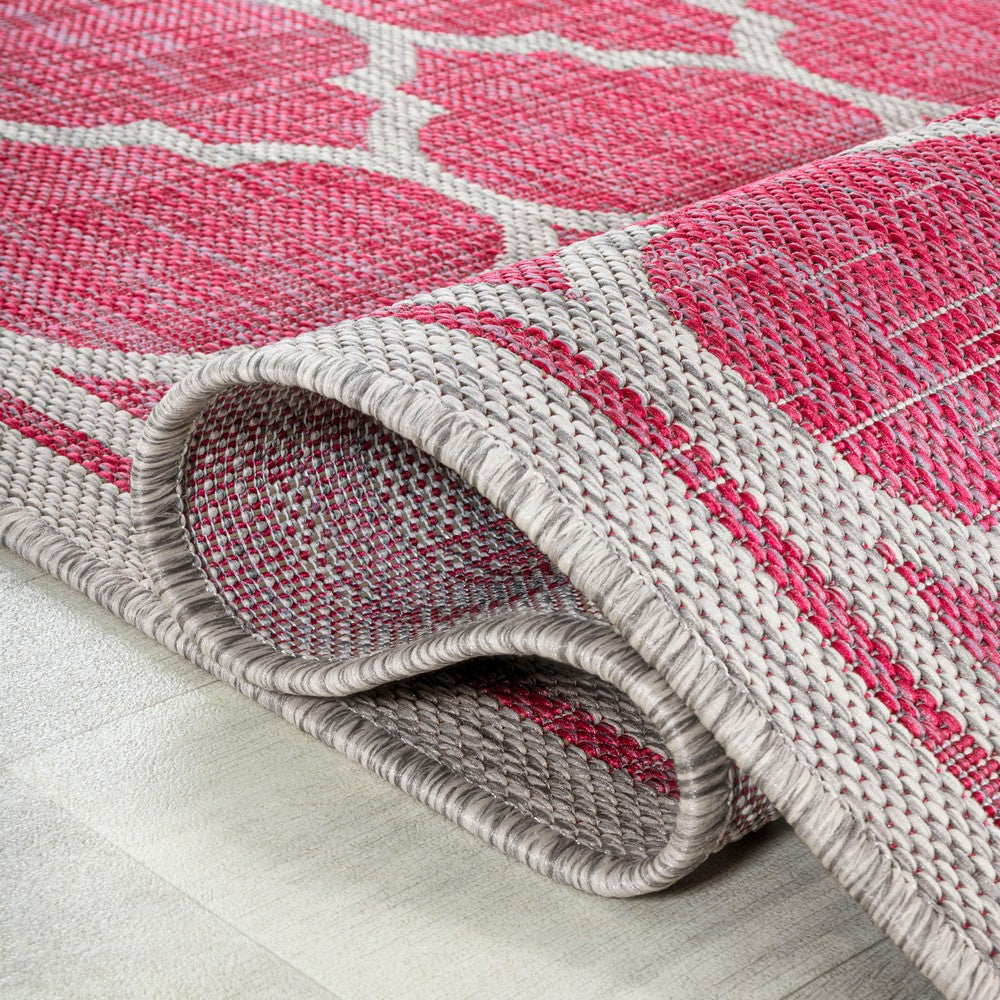 Matthews Moroccan Trellis Textured Weave Indoor/outdoor Square Rug