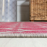 Matthews Moroccan Trellis Textured Weave Indoor/outdoor Round Rug