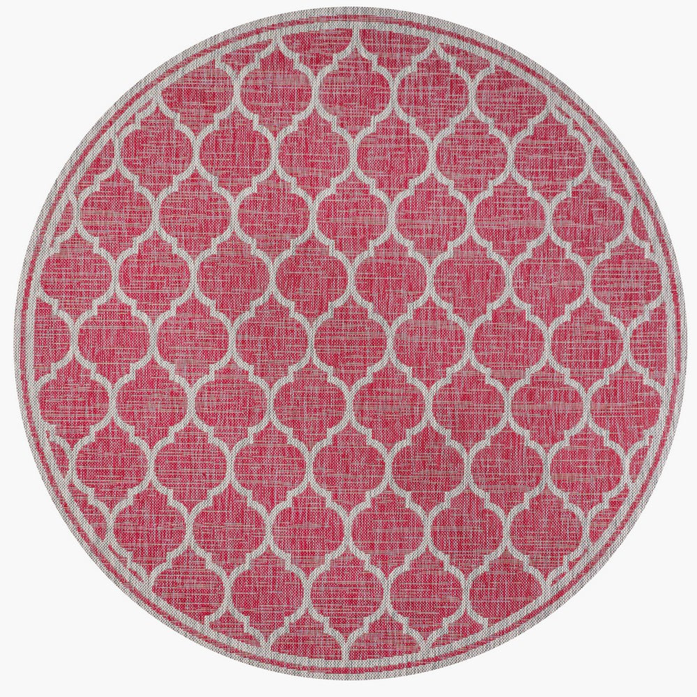 Matthews Moroccan Trellis Textured Weave Indoor/outdoor Round Rug