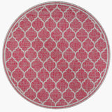 Matthews Moroccan Trellis Textured Weave Indoor/outdoor Round Rug