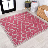 Matthews Moroccan Trellis Textured Weave Indoor/outdoor Square Rug