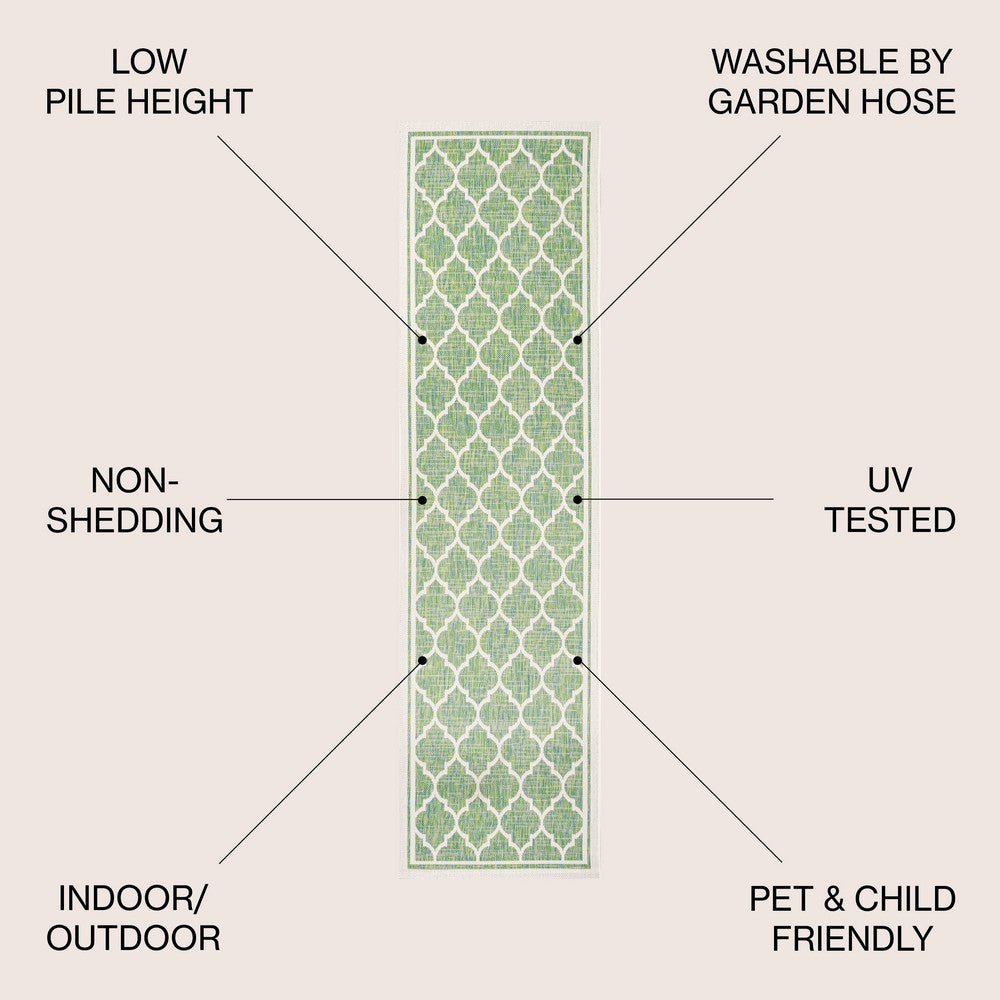 Matthews Moroccan Trellis Textured Weave Indoor/outdoor Runner Rug