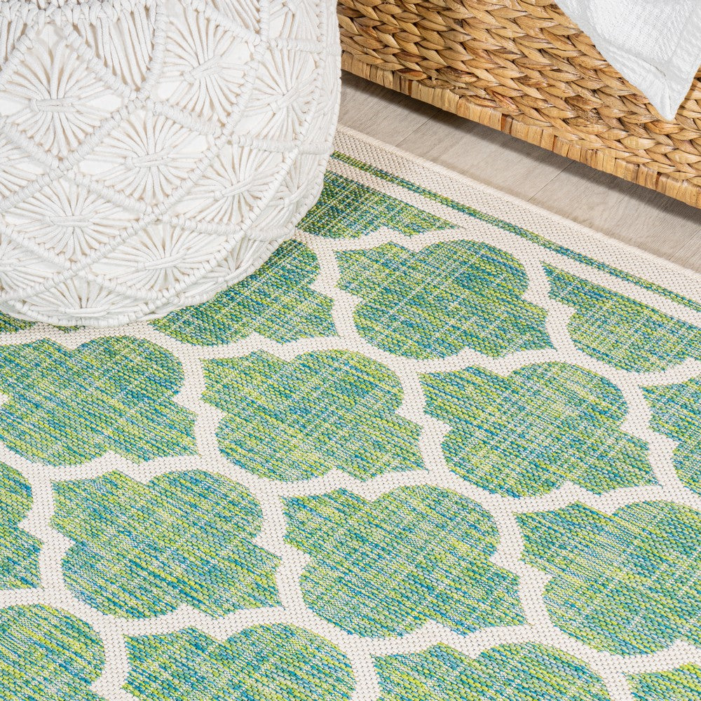 Matthews Moroccan Trellis Textured Weave Indoor/outdoor Square Rug