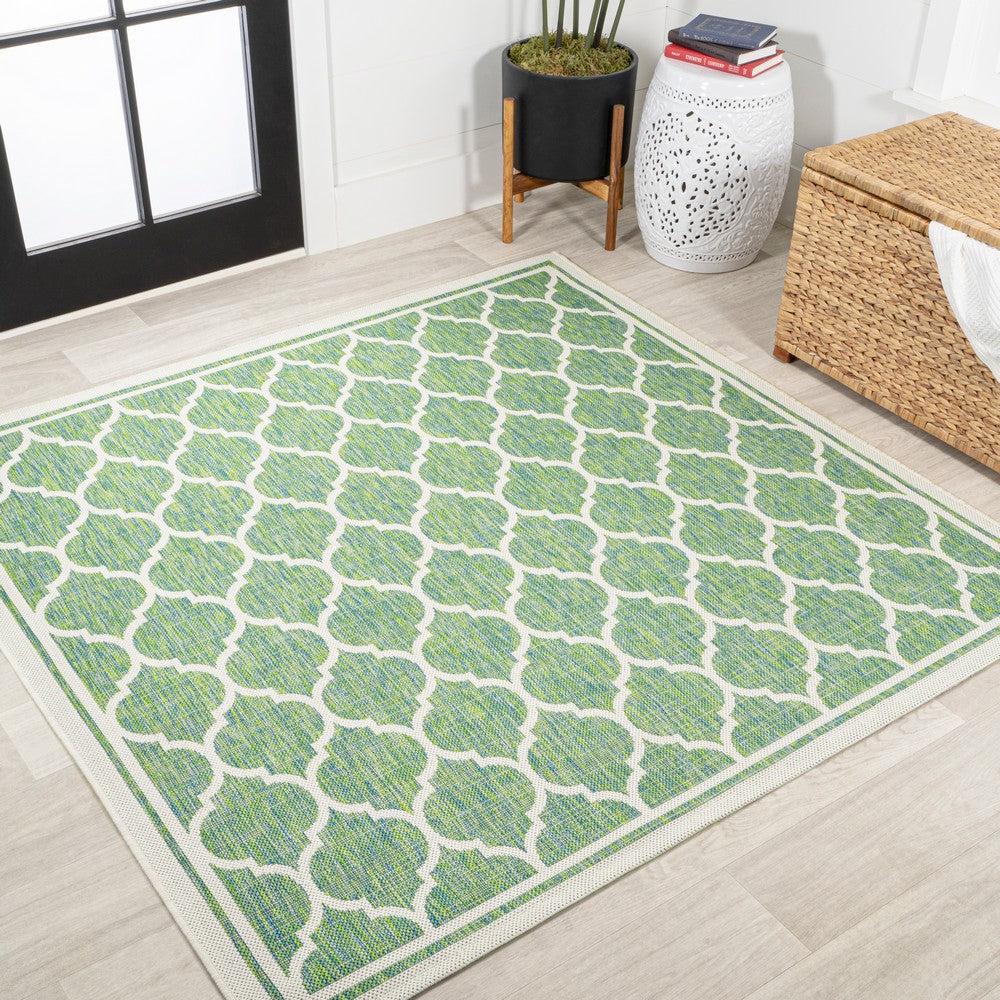 Matthews Moroccan Trellis Textured Weave Indoor/outdoor Square Rug