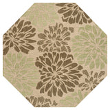 Garcia Modern Floral Textured Weave Indoor/outdoor Octagon Rug