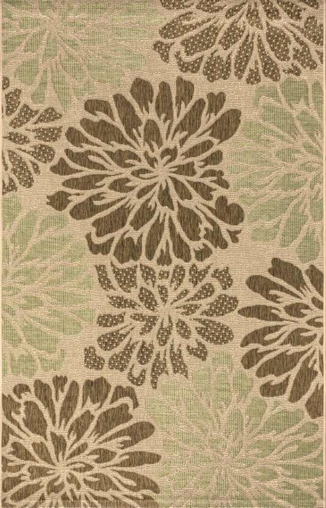 Garcia Modern Floral Textured Weave Indoor/outdoor Area Rug