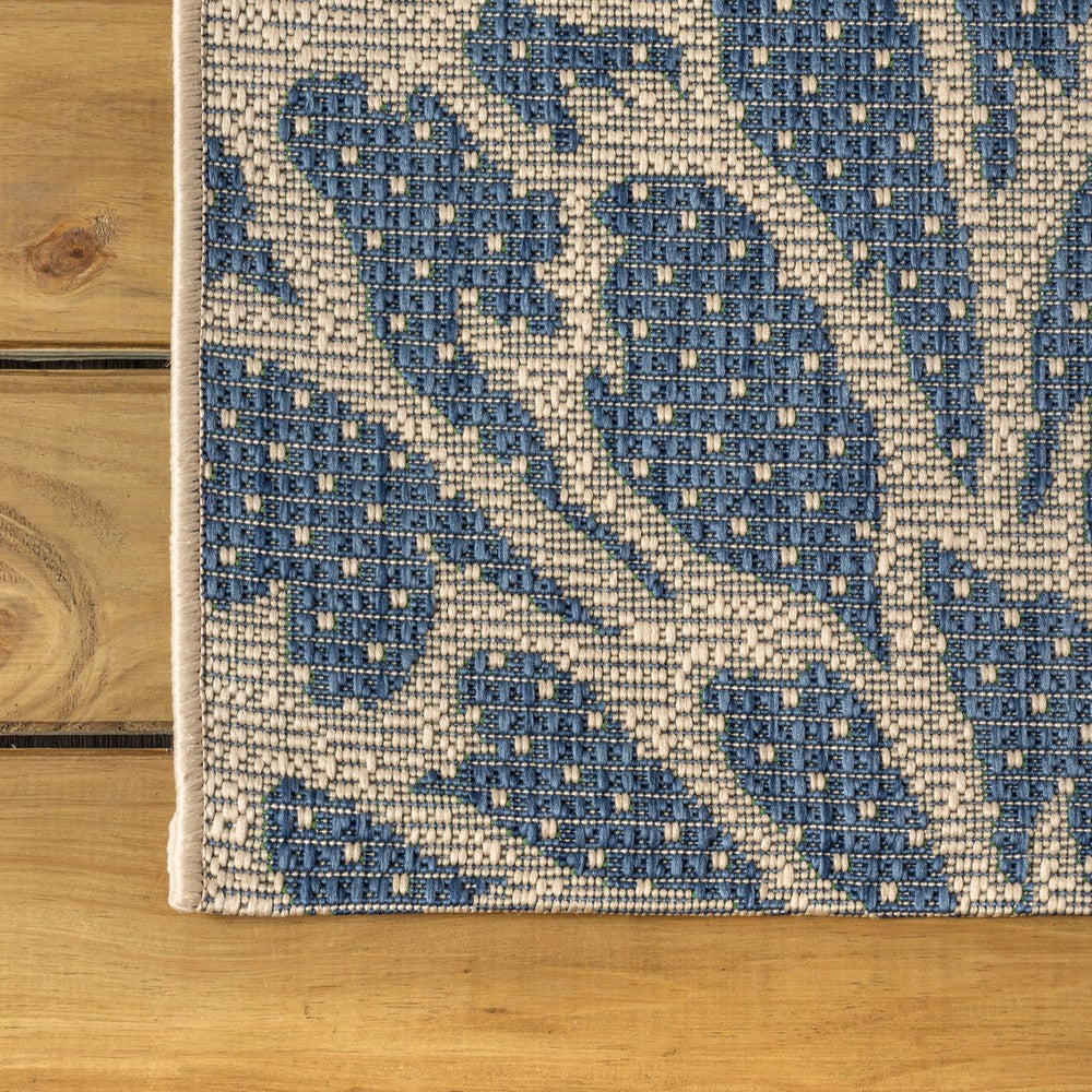Garcia Modern Floral Textured Weave Indoor/outdoor Octagon Rug