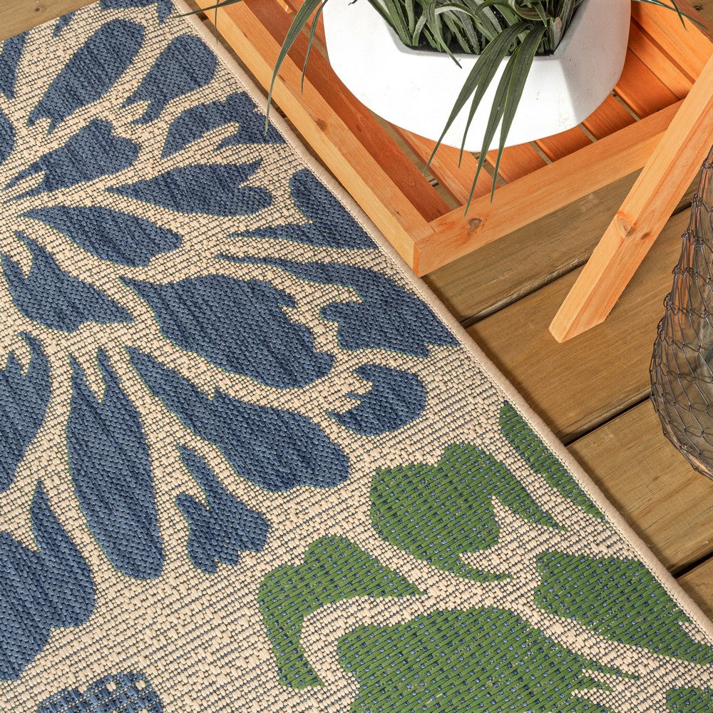 Garcia Modern Floral Textured Weave Indoor/outdoor Octagon Rug