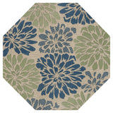 Garcia Modern Floral Textured Weave Indoor/outdoor Octagon Rug