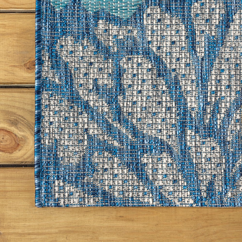 Garcia Modern Floral Textured Weave Indoor/outdoor Octagon Rug