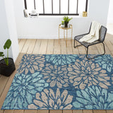 Garcia Modern Floral Textured Weave Indoor/outdoor Area Rug