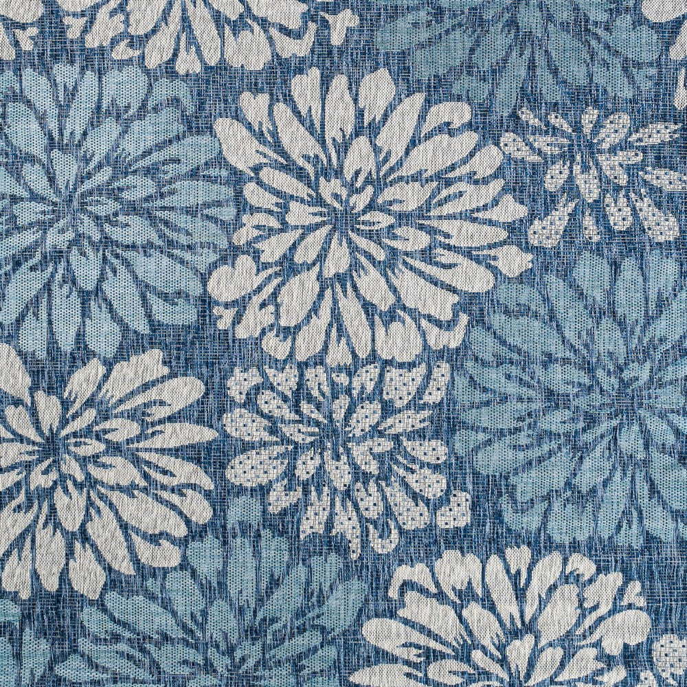 Garcia Modern Floral Textured Weave Indoor/outdoor Square Rug