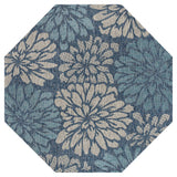 Garcia Modern Floral Textured Weave Indoor/outdoor Octagon Rug