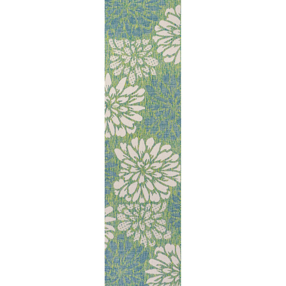Garcia Modern Floral Textured Weave Indoor/outdoor Runner Rug