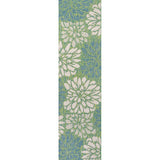 Garcia Modern Floral Textured Weave Indoor/outdoor Runner Rug