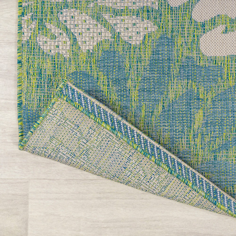 Garcia Modern Floral Textured Weave Indoor/outdoor Octagon Rug