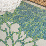 Garcia Modern Floral Textured Weave Indoor/outdoor Octagon Rug