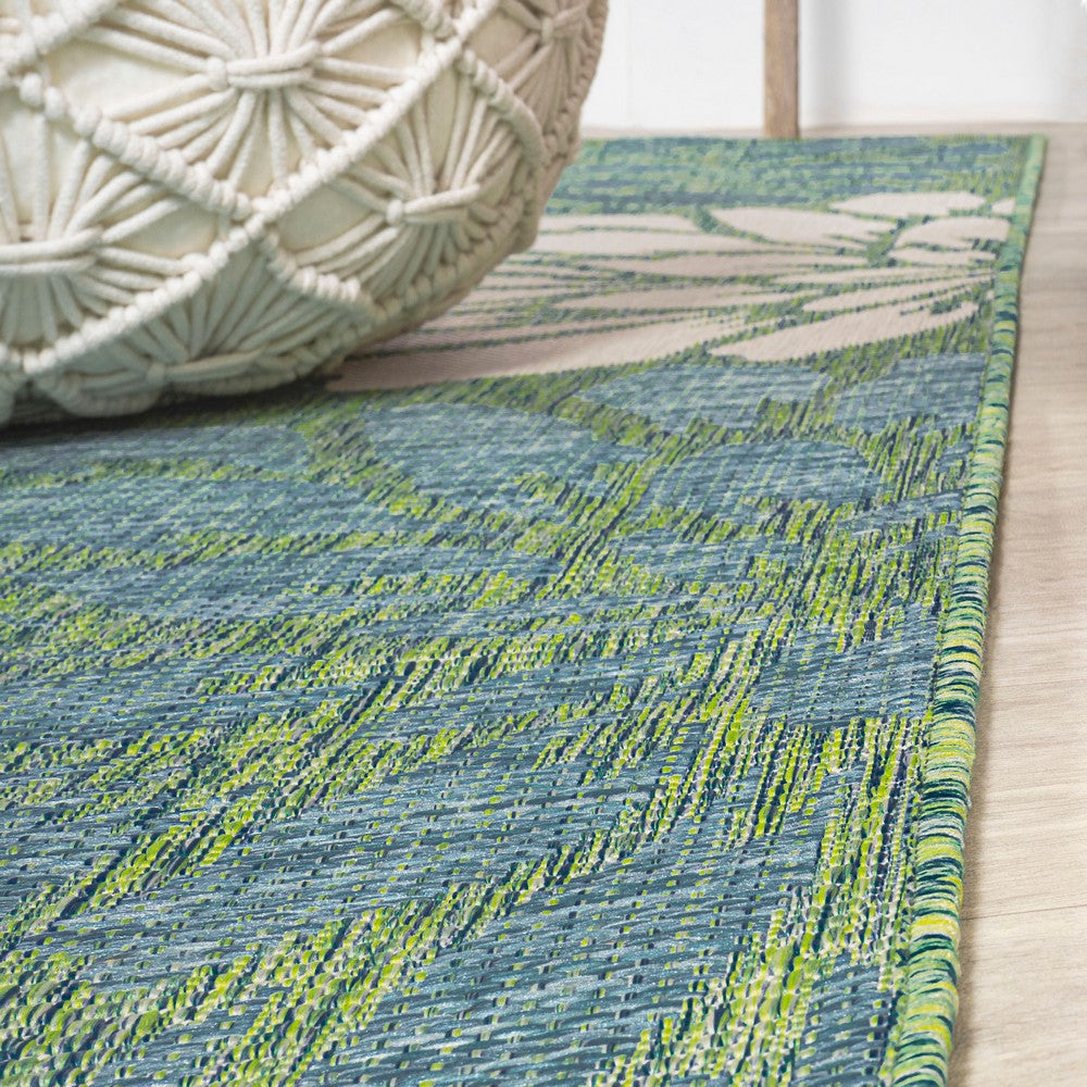 Garcia Modern Floral Textured Weave Indoor/outdoor Octagon Rug