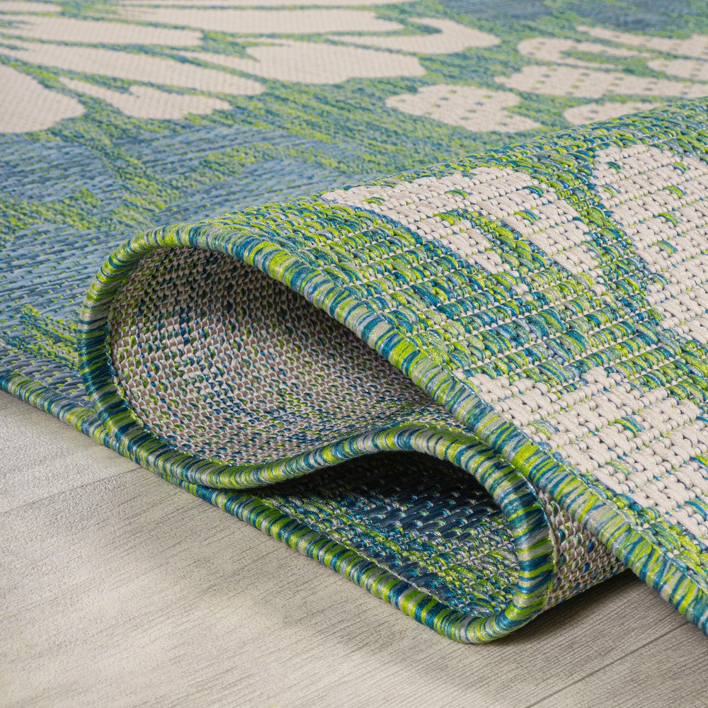 Garcia Modern Floral Textured Weave Indoor/outdoor Octagon Rug