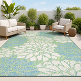 Garcia Modern Floral Textured Weave Indoor/outdoor Area Rug