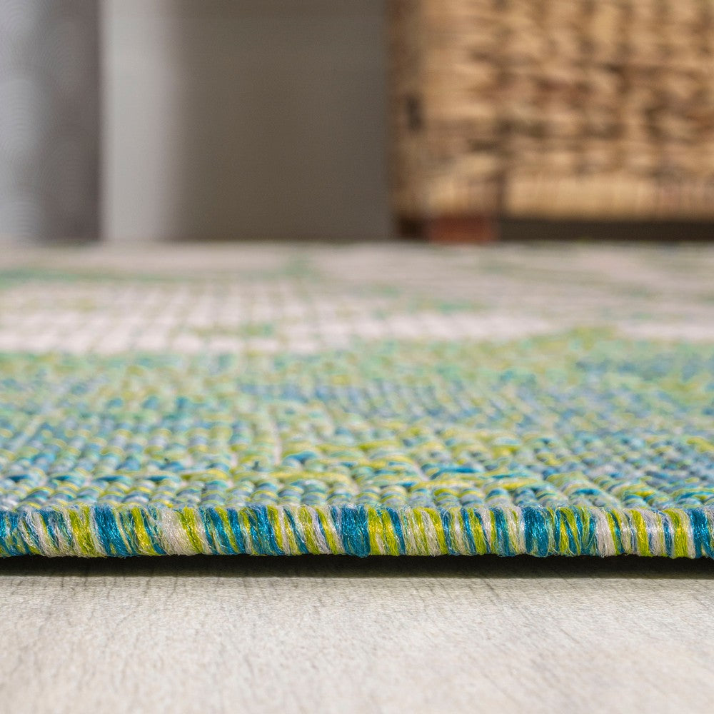 Garcia Modern Floral Textured Weave Indoor/outdoor Octagon Rug