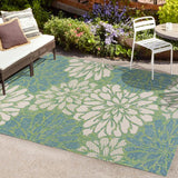 Garcia Modern Floral Textured Weave Indoor/outdoor Area Rug