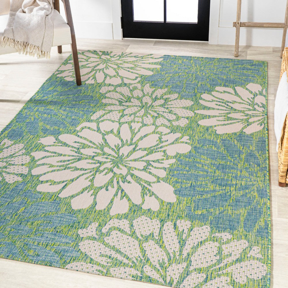 Garcia Modern Floral Textured Weave Indoor/outdoor Area Rug