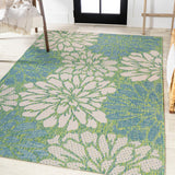 Garcia Modern Floral Textured Weave Indoor/outdoor Area Rug