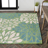 Garcia Modern Floral Textured Weave Indoor/outdoor Area Rug