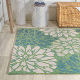 Garcia Modern Floral Textured Weave Indoor/outdoor Area Rug